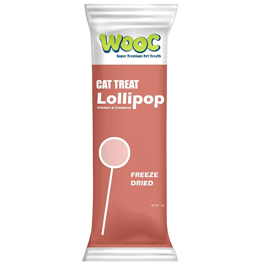 Wooc Tavuk ve Kızılcık Aromalı Dondurularak Kurutulmuş Kedi Ödülü Lolipop 1.4 Gr