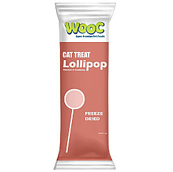 Wooc Tavuk ve Kızılcık Aromalı Dondurularak Kurutulmuş Kedi Ödülü Lolipop 1.4 Gr - Wooc