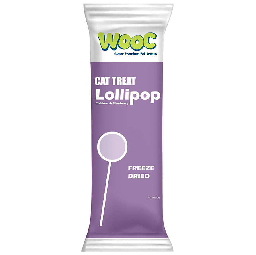Wooc Tavuk Yaban Mersini Aromalı Dondurularak Kurutulmuş Kedi Ödülü Lolipop 1.4 Gr
