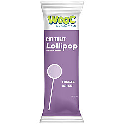 Wooc Tavuk Yaban Mersini Aromalı Dondurularak Kurutulmuş Kedi Ödülü Lolipop 1.4 Gr - Wooc