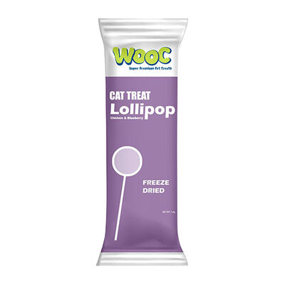 Wooc Tavuk Yaban Mersini Aromalı Dondurularak Kurutulmuş Kedi Ödülü Lolipop 1.4 Gr