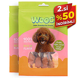 Wooc Tavuk,Ciğer ve Ördek Etli Stick Burgu Köpek Ödülü 80 Gr x 2 Adet - 2.si %50 İndirimli - Wooc