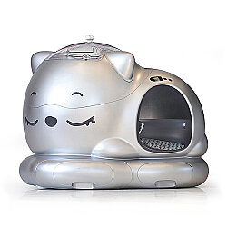WooHuloo Pro Otomatik Kedi Tuvaleti - Cool Silver - WooHuloo