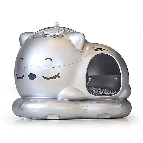 WooHuloo Pro Otomatik Kedi Tuvaleti - Cool Silver - 1