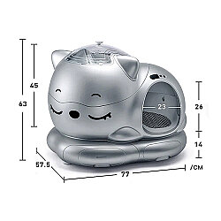 WooHuloo Pro Otomatik Kedi Tuvaleti - Cool Silver - 2