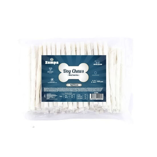 Zampa Beyaz Burgu Çubuk Kemik Köpek Ödülü 100lü 5 Gr - 1