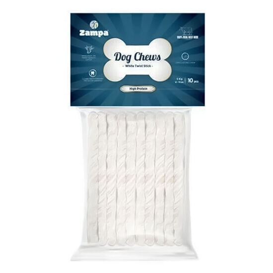 Zampa Beyaz Burgu Çubuk Kemik Köpek Ödülü 10lu 5 Gr - 1