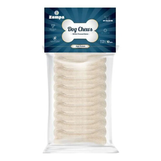 Zampa Beyaz Press Kemik Köpek Ödülü 10lu 10-12 Gr - 1