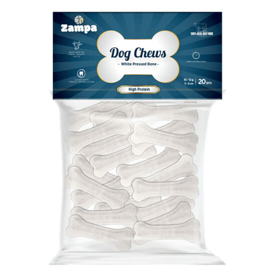 Zampa Beyaz Press Kemik Köpek Ödülü 20li 10-12 Gr - 1
