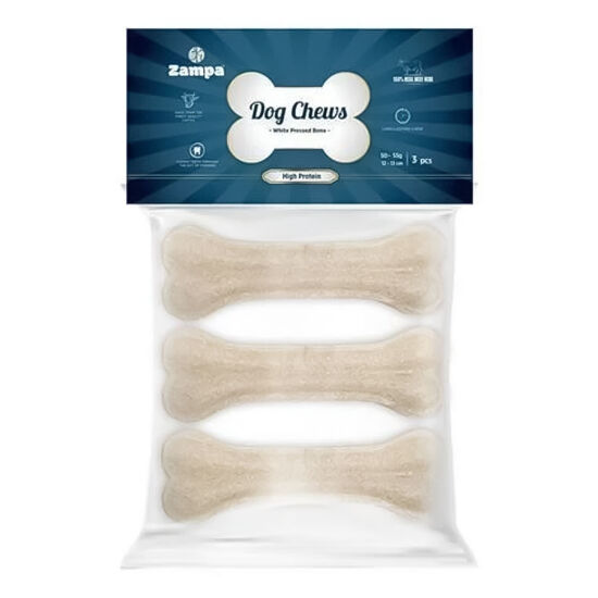 Zampa Beyaz Press Kemik Köpek Ödülü 3lü 50-55 Gr - 1