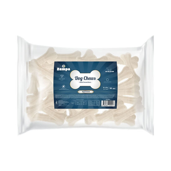 Zampa Beyaz Press Kemik Köpek Ödülü 50li 30-40 Gr - 1