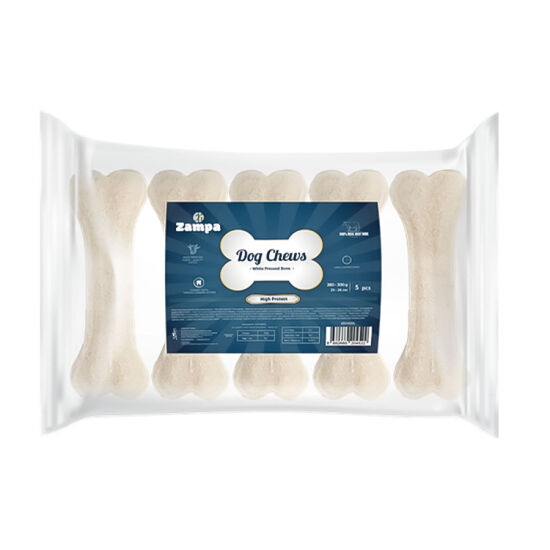 Zampa Beyaz Press Kemik Köpek Ödülü 5li 260-270 Gr - 1
