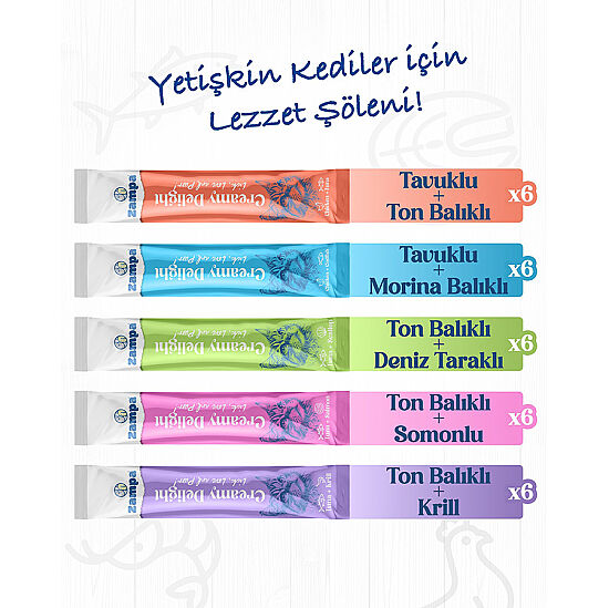 Zampa Creamy Delight Kedi Krema Ödül Maması 30 lu Paket (16 Gr x 30 Adet) - 4
