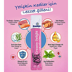 Zampa Creamy Delight Somonlu ve Tuna Balıklı Kedi Krema Ödül Maması 16 Gr x 5 Adet - 4
