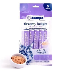 Zampa Creamy Delight Ton Balıklı ve Krilli Kedi Krema Ödül Maması 16 Gr x 5 - Zampa