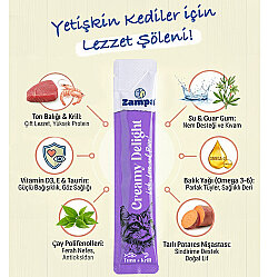Zampa Creamy Delight Ton Balıklı ve Krilli Kedi Krema Ödül Maması 16 Gr x 5 Adet - 2