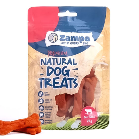 Zampa Kemik Şeklinde Dana Eti Köpek Ödülü 75 Gr - 1