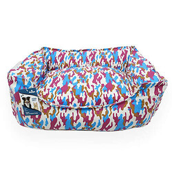 Zampa ZY4287 Lüx Kamuflaj Yatak Mavi Pembe - XSmall ( 45 x 55 Cm ) - Zampa