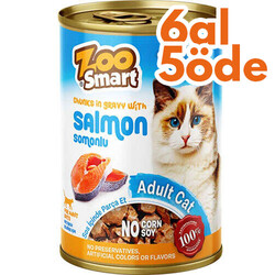 Zoo Smart Salmon Somonlu Parça Etli ve Soslu Kedi Konservesi 400 Gr - 6 Al 5 Öde - Zoo Smart